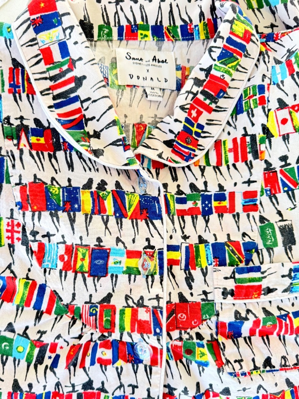 100% Cotton Pajamas Medium Flag Print PJs World Cup Sant and Abel